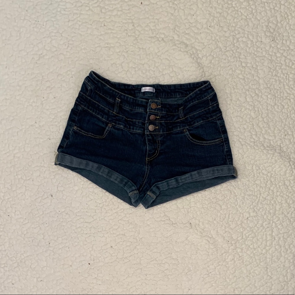 High waisted jean shorts